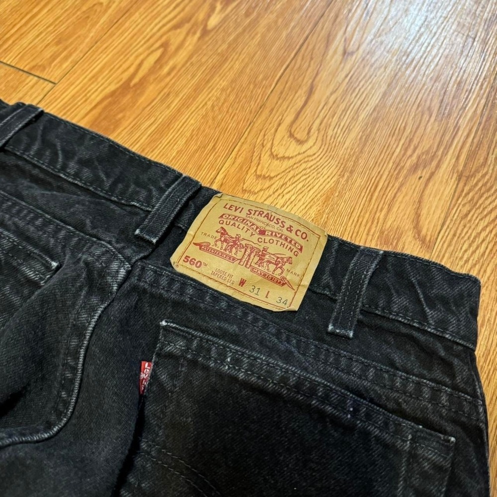 Levi's Men's Jeans 560 Black Loose Tapered Fit USA Made Actual 30x33 - Picture 4 of 8